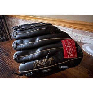 Rawlings Black Leather Baseball Glove The Field Model Handmade Adult Size